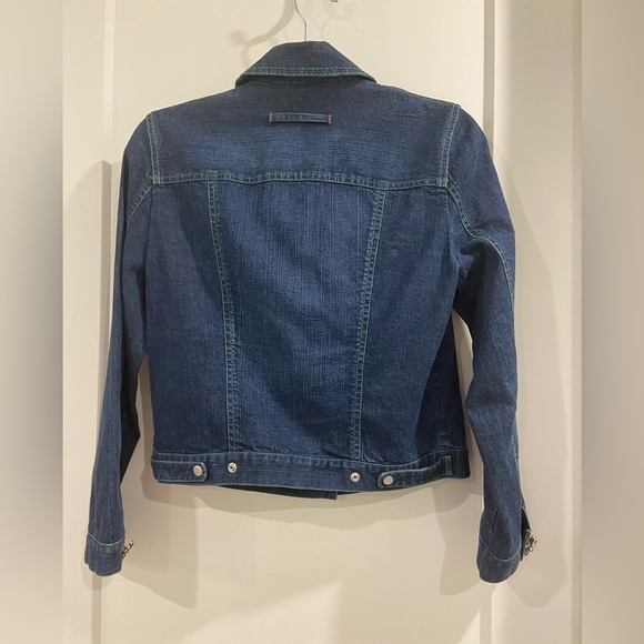 Spanner Jean Jacket Size 4 Embellished With Brooches - Picture 3 of 10